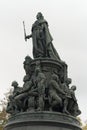 St. Petersburg, Russia, October 28, 2023. Monument to Empress Catherine the Second close-up.