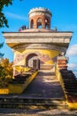 St. Petersburg, Russia - October 02, 2011: The Tower Ruin in Tsarskoye Selo and observation deck at the top an important