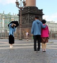 Photographing tourists at the Palace square