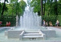 ST. PETERSBURG, RUSSIA. The Pyramid fountain in the Summer garden, day