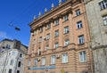 St. Petersburg, Russia, February, 27, 2018. Residential building, built in the style of Stalinist Neoclassicism in 1950-1960 years