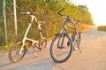 Folding bike strida and mountain bike.