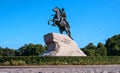 St. Petersburg, Russia - September 24, 2017: Monument to tsar and imperator Peter I the Great -The Bronze Horsemen- Royalty Free Stock Photo