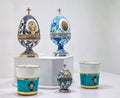 Russian jewelry souvenir, easter eggs copy of Faberge