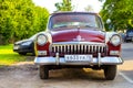 Soviet retro red car Volga GAZ-21 Gorky, Russia Royalty Free Stock Photo