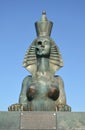 ST. PETERSBURG, RUSSIA. A sphinx with the person half in the form of a skull and a female figure