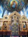 Main altar Iconostasis of Jesus and Mary with Door encrusted with gold and precious stones, The Church of Our Savior on the Spille