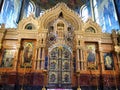 Main altar Iconostasis of Jesus and Mary with Door encrusted with gold and precious stones, The Church of Our Savior on the Spille