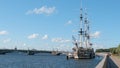 ST PETERSBURG, RUSSIA: Three-masted frigate on the Neva river