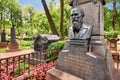 St. Petersburg Russia. Tikhvin cemetery. Dostoevsky grave