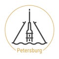 St. Petersburg, Russia Vector Line Icon