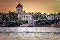 St. Petersburg, Russia - September 1, 2019 - View of the Literary Museum of the Institute of Russian Literature, nab. Makarova.