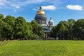 St. Petersburg. Saint Isaac`s Cathedral. Nice view of the cathedral and park Royalty Free Stock Photo