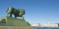 St. Petersburg, sculpture of lion Royalty Free Stock Photo