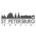 St Petersburg Silhouette Design City Vector Art Royalty Free Stock Photo