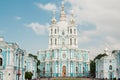 St. Petersburg. Smolny Cathedral and Convent. Architect F.-B.Rastrelli Royalty Free Stock Photo