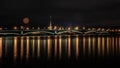 St. Petersburg, Trinity Bridge, Neva River, night shot
