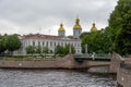 St. Petersburg, view of the Krasnoarmeysky Bridge and St. Nicholas Naval Cathedral Royalty Free Stock Photo