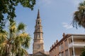 St. Philip's Church steeple, Charleston, South Carolina Royalty Free Stock Photo