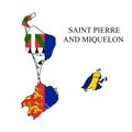 St Pierre and Miquelon map vector illustration. North America. America Royalty Free Stock Photo