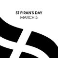 St Piran`s Day Poster with Cornwall flag vector