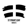 St Piran\'s Day poster with Cornwall flag vector illustration Royalty Free Stock Photo