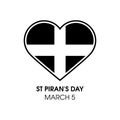St Piran`s Day Poster with Cornwall flag vector Royalty Free Stock Photo