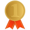 1st Place Gold Bronze Medal Vector Illustration Icon