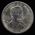 41st President of the United States. George Herbert Walker Bush. Coin 1 dollar, 2020, USA.