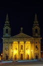 St. Publius church in Floriana Pjazza San Publju Square in Valletta, Malta