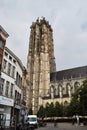 The St. Rumbold`s Cathedral in the historical city center in Mechelen