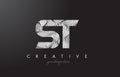 ST S T Letter Logo with Zebra Lines Texture Design Vector.