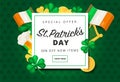 St. or Saint Patrick`s day vector background design. La Fheile P