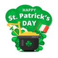 St. or Saint Patrick`s day vector background design. Royalty Free Stock Photo