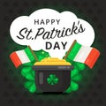 St. or Saint Patrick`s day vector background design. Royalty Free Stock Photo