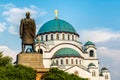 St. Sava Cathedral and Karadjordje monunent, Belgrade. Serbia