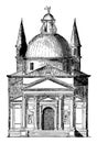 St. Saviour Venice dome vintage engraving