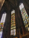 St. Sebaldus Church, gothic interior, tall columns, vaults, arches and windows