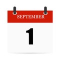 The 1st September. Back to school. Autumn. Calendar. Vector illustration