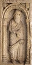 St Simon the apostle, bass relief by followers of Wiligelmo, PrincesÃ¢â¬â¢ Gate, Modena Cathedral, Italy