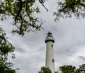 St Simons Island Lighthouse on a Cloudy Evening Royalty Free Stock Photo