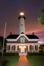 St. Simons Lighthouse at Sunset Royalty Free Stock Photo