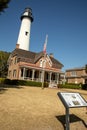 St Simons Island Lighthouse and Keeper House Royalty Free Stock Photo