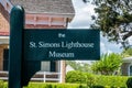 St. Simons Lighthouse Museum sign, St. Simons Island, Georgia, USA Royalty Free Stock Photo