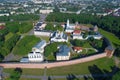 St. Sophia Cathedral in the Kremlin of Veliky Novgorod aerial photography. Russia Royalty Free Stock Photo