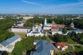 St. Sophia Cathedral in the Kremlin of Veliky Novgorod, sunny June day aerial survey. Russia Royalty Free Stock Photo