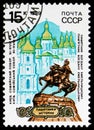 St. Sophia's cathedral and statue of Bogdan Chmielnitsky, Kiev, Historical architecture serie, circa 1989