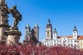 St Spirit church, White tower, town hall and Marian column, Great square, town Hradec Kralove, Czech republic Royalty Free Stock Photo