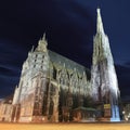 St. Stephan cathedral in Vienna at twilight, Austr