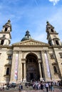 The facade of St Stephan`s Basilica in Budapest Hungary